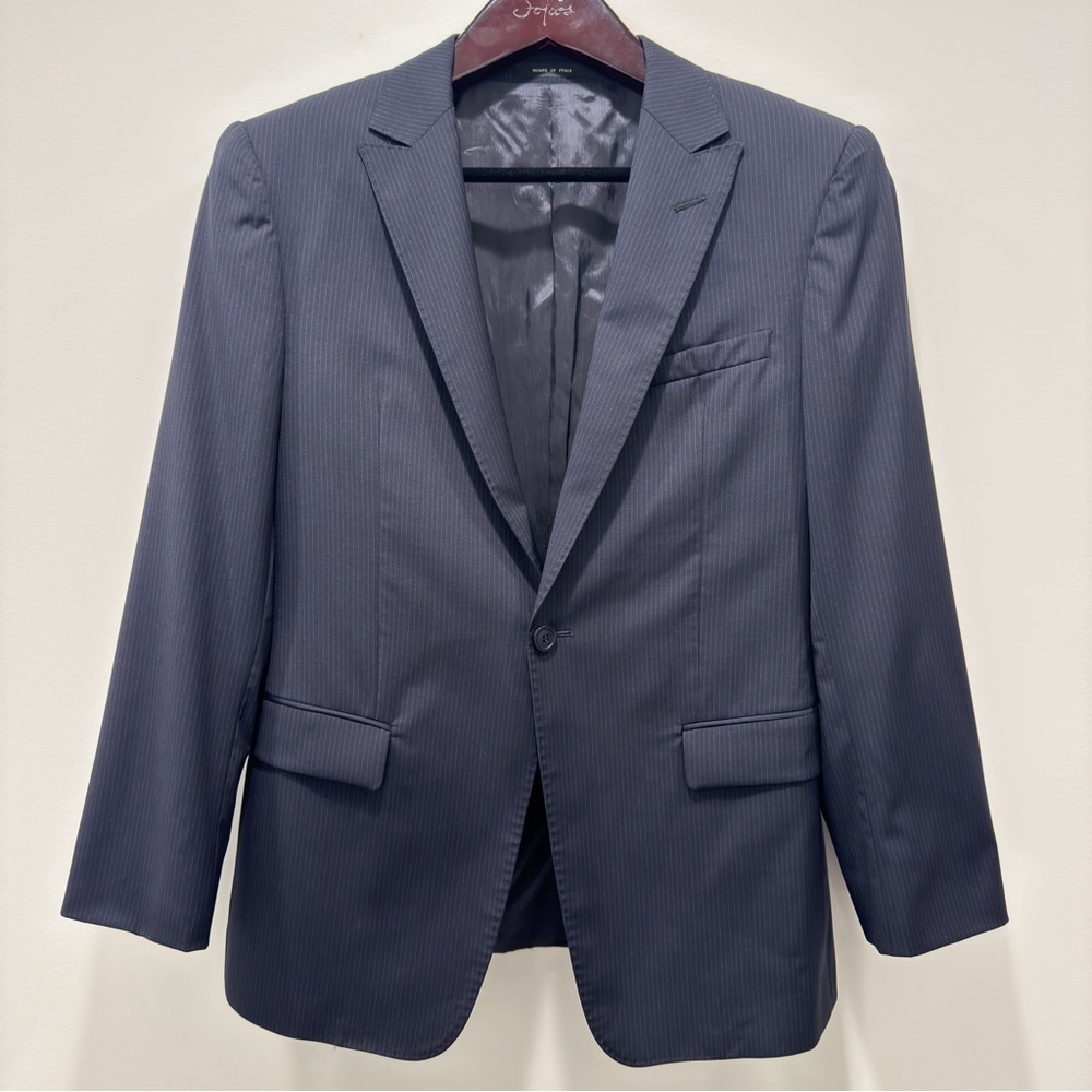 Emporio Armani David Lane Men’s Blazer  Size 50 Color Navy Thin Stripe 100% Wool